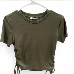 Zara Khaki Short Sleeve Women's Tee